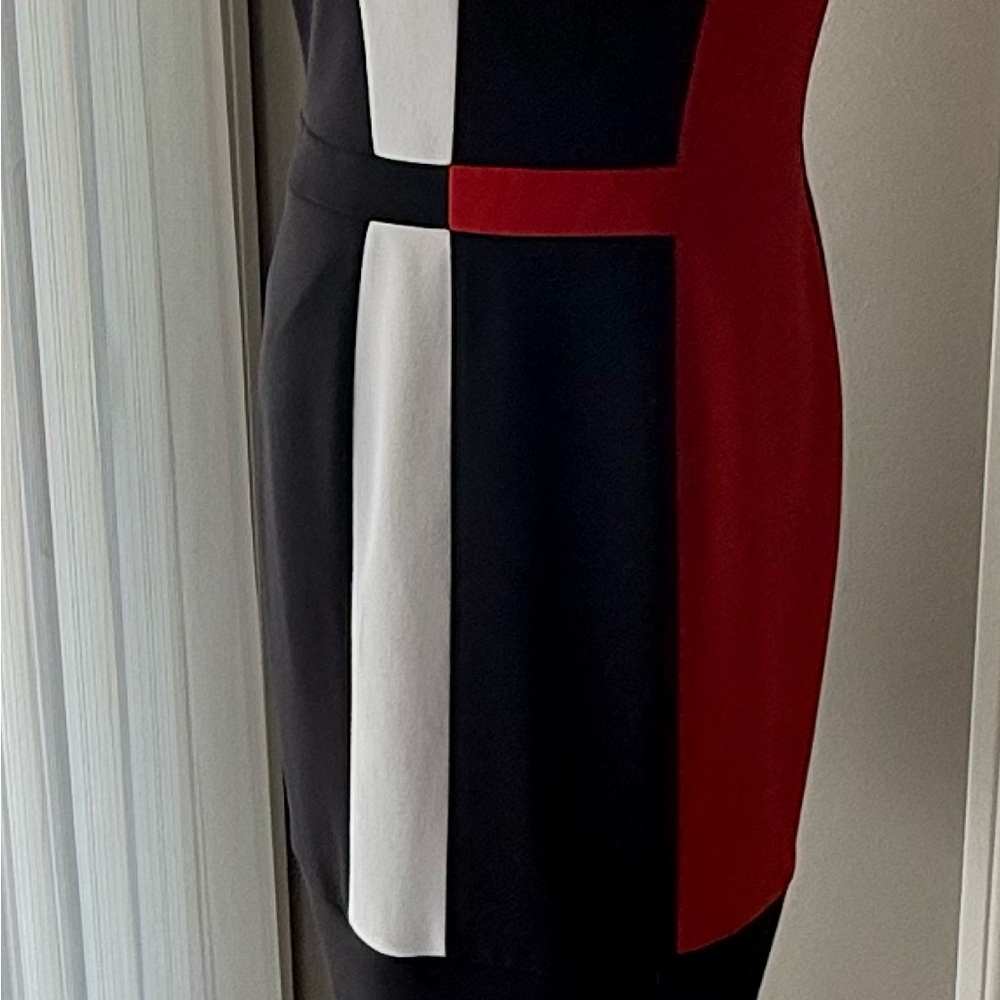 Colorblock Black, White, and Red Dress